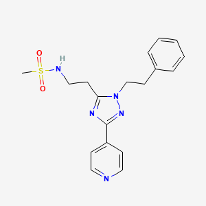 molecular formula C18H21N5O2S B5684522 N-{2-[1-(2-phenylethyl)-3-pyridin-4-yl-1H-1,2,4-triazol-5-yl]ethyl}methanesulfonamide 