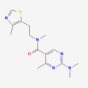 molecular formula C15H21N5OS B5684537 2-(dimethylamino)-N,4-dimethyl-N-[2-(4-methyl-1,3-thiazol-5-yl)ethyl]-5-pyrimidinecarboxamide 