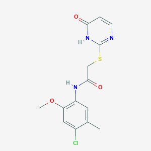 molecular formula C14H14ClN3O3S B5684544 N-(4-chloro-2-methoxy-5-methylphenyl)-2-[(6-oxo-1,6-dihydro-2-pyrimidinyl)thio]acetamide 