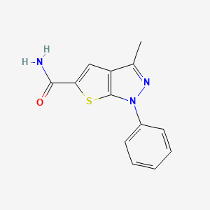 molecular formula C13H11N3OS B5684566 3-methyl-1-phenyl-1H-thieno[2,3-c]pyrazole-5-carboxamide CAS No. 24086-32-6