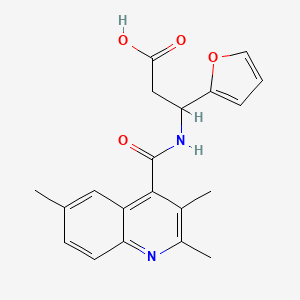molecular formula C20H20N2O4 B5684576 3-(2-furyl)-3-{[(2,3,6-trimethyl-4-quinolinyl)carbonyl]amino}propanoic acid 