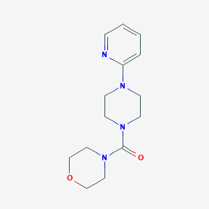 molecular formula C14H20N4O2 B5684580 4-{[4-(2-pyridinyl)-1-piperazinyl]carbonyl}morpholine 
