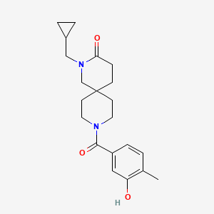 molecular formula C21H28N2O3 B5684606 2-(cyclopropylmethyl)-9-(3-hydroxy-4-methylbenzoyl)-2,9-diazaspiro[5.5]undecan-3-one 