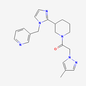 molecular formula C20H24N6O B5684653 3-[(2-{1-[(4-methyl-1H-pyrazol-1-yl)acetyl]-3-piperidinyl}-1H-imidazol-1-yl)methyl]pyridine 