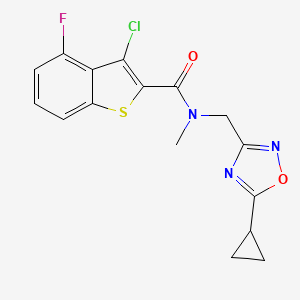 molecular formula C16H13ClFN3O2S B5684655 3-chloro-N-[(5-cyclopropyl-1,2,4-oxadiazol-3-yl)methyl]-4-fluoro-N-methyl-1-benzothiophene-2-carboxamide 