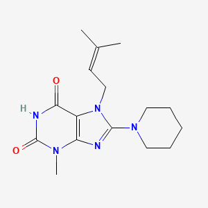 molecular formula C16H23N5O2 B5684685 3-methyl-7-(3-methyl-2-buten-1-yl)-8-(1-piperidinyl)-3,7-dihydro-1H-purine-2,6-dione 
