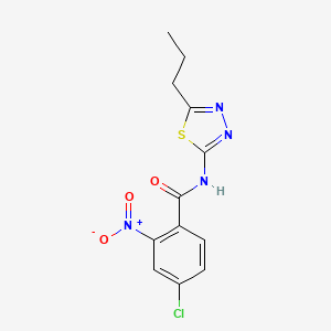 molecular formula C12H11ClN4O3S B5684689 4-chloro-2-nitro-N-(5-propyl-1,3,4-thiadiazol-2-yl)benzamide 