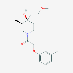 molecular formula C18H27NO4 B5684690 (3R*,4R*)-4-(2-methoxyethyl)-3-methyl-1-[(3-methylphenoxy)acetyl]-4-piperidinol 