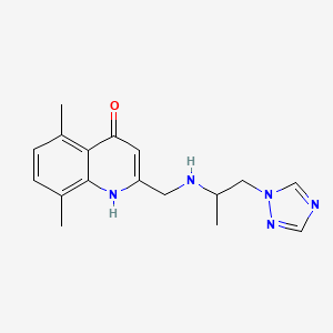 5,8-dimethyl-2-({[1-methyl-2-(1H-1,2,4-triazol-1-yl)ethyl]amino}methyl)quinolin-4-ol