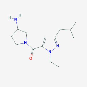 molecular formula C14H24N4O B5684702 1-[(1-ethyl-3-isobutyl-1H-pyrazol-5-yl)carbonyl]-3-pyrrolidinamine hydrochloride 