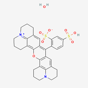 molecular formula C31H32N2O8S2 B568472 磺基若丹明 101 水合物 CAS No. 123333-78-8