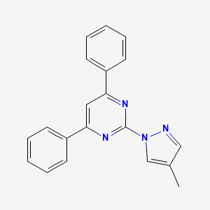 molecular formula C20H16N4 B5684722 2-(4-methyl-1H-pyrazol-1-yl)-4,6-diphenylpyrimidine 