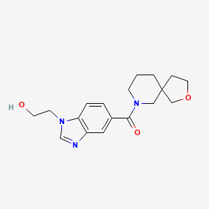 molecular formula C18H23N3O3 B5684732 2-[5-(2-oxa-7-azaspiro[4.5]dec-7-ylcarbonyl)-1H-benzimidazol-1-yl]ethanol 