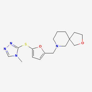 molecular formula C16H22N4O2S B5684734 7-({5-[(4-methyl-4H-1,2,4-triazol-3-yl)thio]-2-furyl}methyl)-2-oxa-7-azaspiro[4.5]decane 