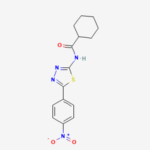 molecular formula C15H16N4O3S B5684740 N-[5-(4-nitrophenyl)-1,3,4-thiadiazol-2-yl]cyclohexanecarboxamide 