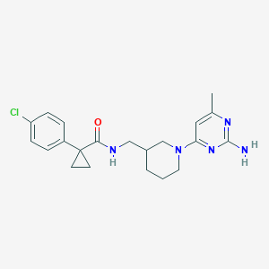 N-{[1-(2-amino-6-methylpyrimidin-4-yl)piperidin-3-yl]methyl}-1-(4-chlorophenyl)cyclopropanecarboxamide