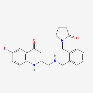 molecular formula C22H22FN3O2 B5684783 1-[2-({[(6-fluoro-4-hydroxyquinolin-2-yl)methyl]amino}methyl)benzyl]pyrrolidin-2-one 