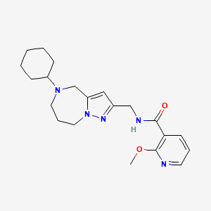 molecular formula C21H29N5O2 B5684808 N-[(5-cyclohexyl-5,6,7,8-tetrahydro-4H-pyrazolo[1,5-a][1,4]diazepin-2-yl)methyl]-2-methoxynicotinamide 