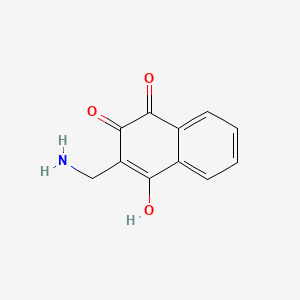 molecular formula C11H9NO3 B568481 2-(Aminomethyl)-3-hydroxynaphthalene-1,4-dione CAS No. 118694-54-5
