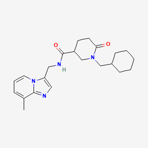 molecular formula C22H30N4O2 B5684826 1-(cyclohexylmethyl)-N-[(8-methylimidazo[1,2-a]pyridin-3-yl)methyl]-6-oxo-3-piperidinecarboxamide 