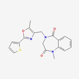 molecular formula C19H17N3O3S B5684840 1-methyl-4-{[5-methyl-2-(2-thienyl)-1,3-oxazol-4-yl]methyl}-3,4-dihydro-1H-1,4-benzodiazepine-2,5-dione 