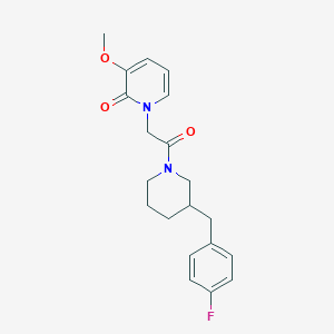 molecular formula C20H23FN2O3 B5684845 1-{2-[3-(4-fluorobenzyl)piperidin-1-yl]-2-oxoethyl}-3-methoxypyridin-2(1H)-one 