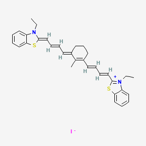 molecular formula C33H35IN2S2 B568485 3-Ethyl-2-(4-{3-[4-(3-ethyl-1,3-benzothiazol-2(3H)-ylidene)but-2-en-1-ylidene]-2-methylcyclohex-1-en-1-yl}buta-1,3-dien-1-yl)-1,3-benzothiazol-3-ium iodide CAS No. 115920-77-9