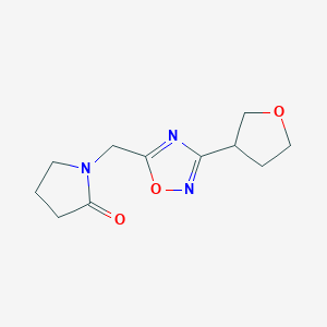 molecular formula C11H15N3O3 B5684867 1-{[3-(tetrahydrofuran-3-yl)-1,2,4-oxadiazol-5-yl]methyl}pyrrolidin-2-one 