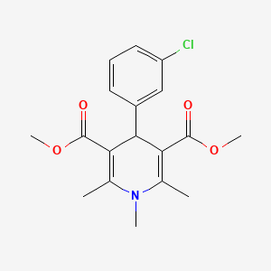 molecular formula C18H20ClNO4 B5684875 dimethyl 4-(3-chlorophenyl)-1,2,6-trimethyl-1,4-dihydro-3,5-pyridinedicarboxylate 