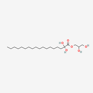 molecular formula C21H42O6 B568488 2,3-Dihydroxypropyl 2,2-dihydroxyoctadecanoate CAS No. 122546-20-7