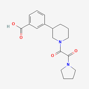 molecular formula C18H22N2O4 B5684884 3-{1-[oxo(pyrrolidin-1-yl)acetyl]piperidin-3-yl}benzoic acid 