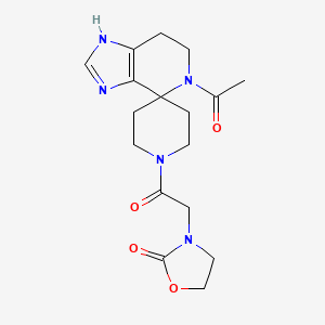 molecular formula C17H23N5O4 B5684894 3-[2-(5-acetyl-1,5,6,7-tetrahydro-1'H-spiro[imidazo[4,5-c]pyridine-4,4'-piperidin]-1'-yl)-2-oxoethyl]-1,3-oxazolidin-2-one 
