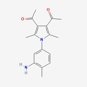 molecular formula C17H20N2O2 B5684918 1,1'-[1-(3-amino-4-methylphenyl)-2,5-dimethyl-1H-pyrrole-3,4-diyl]diethanone 