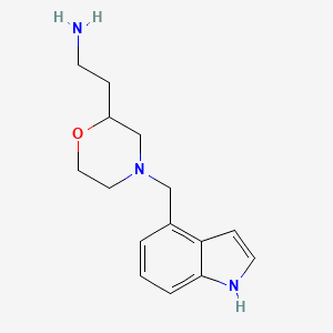 molecular formula C15H21N3O B5684929 {2-[4-(1H-indol-4-ylmethyl)-2-morpholinyl]ethyl}amine dihydrochloride 