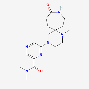 molecular formula C17H26N6O2 B5684936 N,N-dimethyl-6-(1-methyl-10-oxo-1,4,9-triazaspiro[5.6]dodec-4-yl)-2-pyrazinecarboxamide 