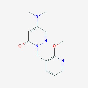 molecular formula C13H16N4O2 B5684953 5-(dimethylamino)-2-[(2-methoxypyridin-3-yl)methyl]pyridazin-3(2H)-one 