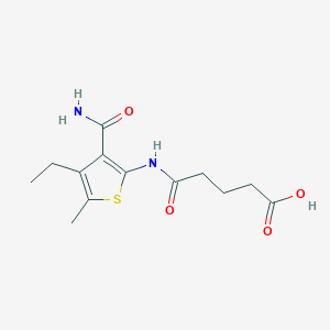 molecular formula C13H18N2O4S B5684957 5-{[3-(aminocarbonyl)-4-ethyl-5-methyl-2-thienyl]amino}-5-oxopentanoic acid 