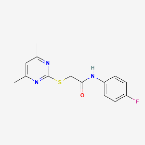 molecular formula C14H14FN3OS B5684965 2-[(4,6-dimethyl-2-pyrimidinyl)thio]-N-(4-fluorophenyl)acetamide CAS No. 5807-48-7