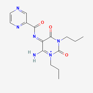molecular formula C15H19N6O3+ B568497 N-(6-Amino-2,4-dioxo-1,3-dipropyl-1,2,3,4-tetrahydro-5-pyrimidinyl)-2-pyrazinecarboxamide CAS No. 112683-78-0