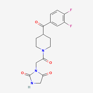 molecular formula C17H17F2N3O4 B5684997 3-{2-[4-(3,4-difluorobenzoyl)-1-piperidinyl]-2-oxoethyl}-2,4-imidazolidinedione 