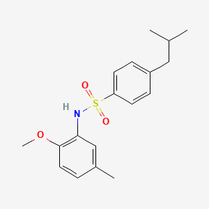 molecular formula C18H23NO3S B5685020 4-isobutyl-N-(2-methoxy-5-methylphenyl)benzenesulfonamide 