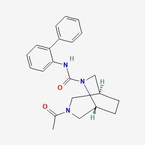 molecular formula C22H25N3O2 B5685027 (1S*,5R*)-3-acetyl-N-2-biphenylyl-3,6-diazabicyclo[3.2.2]nonane-6-carboxamide 