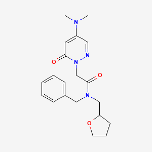 molecular formula C20H26N4O3 B5685031 N-benzyl-2-[4-(dimethylamino)-6-oxopyridazin-1(6H)-yl]-N-(tetrahydrofuran-2-ylmethyl)acetamide 