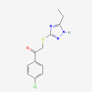 molecular formula C12H12ClN3OS B5685040 1-(4-chlorophenyl)-2-[(5-ethyl-4H-1,2,4-triazol-3-yl)thio]ethanone 