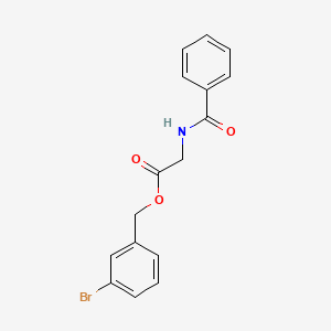 molecular formula C16H14BrNO3 B5685046 3-bromobenzyl N-benzoylglycinate 
