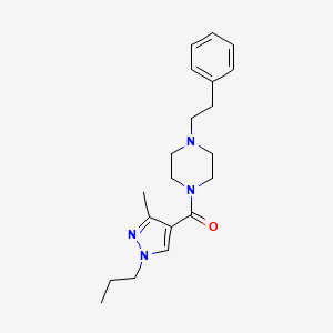 molecular formula C20H28N4O B5685049 1-[(3-methyl-1-propyl-1H-pyrazol-4-yl)carbonyl]-4-(2-phenylethyl)piperazine 
