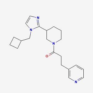 molecular formula C21H28N4O B5685063 3-(3-{3-[1-(cyclobutylmethyl)-1H-imidazol-2-yl]-1-piperidinyl}-3-oxopropyl)pyridine 