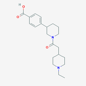 molecular formula C21H30N2O3 B5685083 4-{1-[(1-ethylpiperidin-4-yl)acetyl]piperidin-3-yl}benzoic acid 