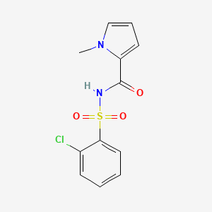 molecular formula C12H11ClN2O3S B5685092 N-[(2-chlorophenyl)sulfonyl]-1-methyl-1H-pyrrole-2-carboxamide 