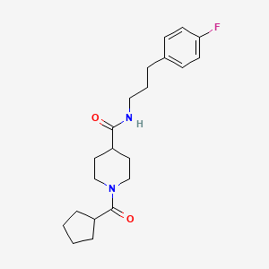 molecular formula C21H29FN2O2 B5685115 1-(cyclopentylcarbonyl)-N-[3-(4-fluorophenyl)propyl]-4-piperidinecarboxamide 
